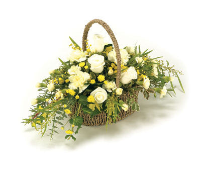 Sympathy Basket-Yellow & White