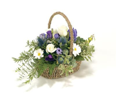 Sympathy Basket-Purple & White