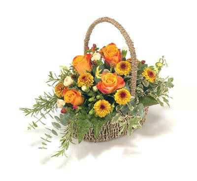 Sympathy Basket-Orange & Gold