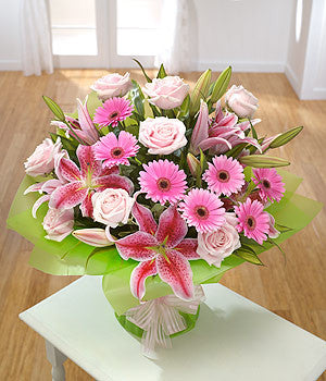 A Lily,Rose & Gerbera Handtied