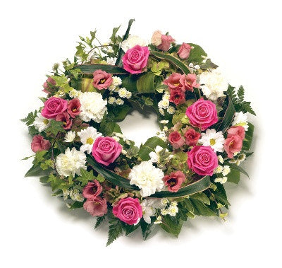 Wreath-Pink & White